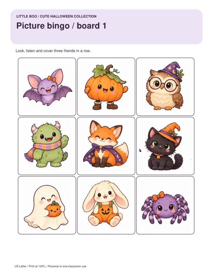 Picture bingo