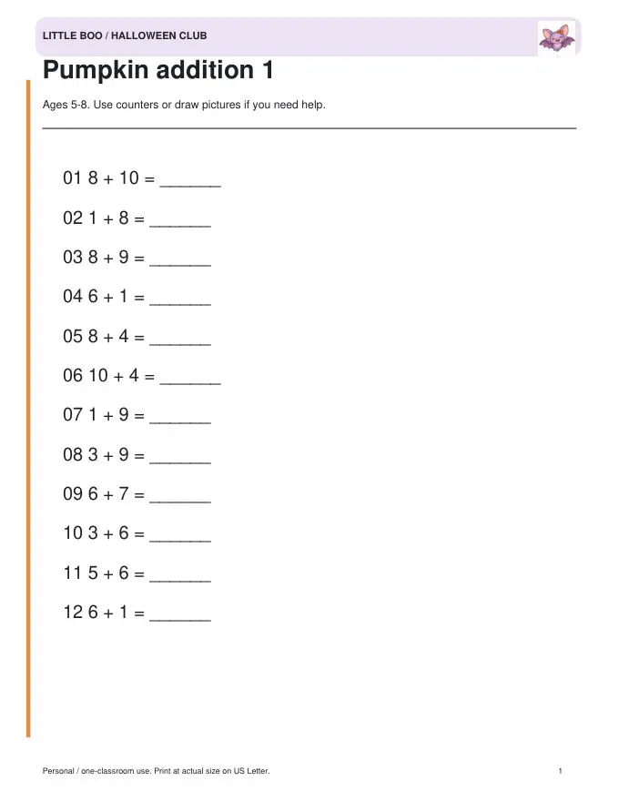 Pumpkin math